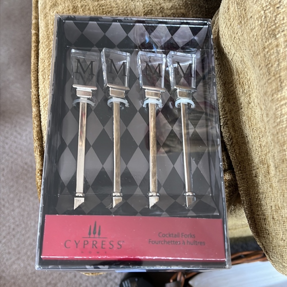 NWT Monogram M Set Of 4 Cocktail Forks